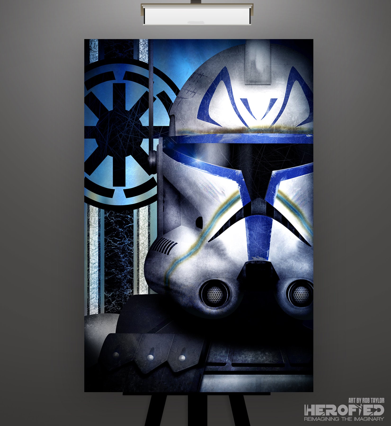 額付 ◆ STAR WARS ◆ コンセプトアート # 17 Star Wars Captain Rex Art Print by Herofied / Clone Trooper Helmet