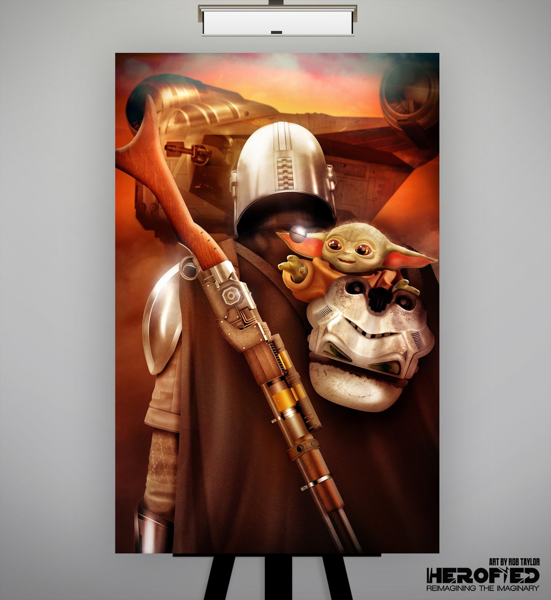 Star Wars: the Mandalorian Din Dajarin and Grogu "this is the Way" Art ...