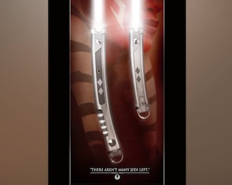 Star Wars: The Mandalorian "Ahsoka Tano's Lightsabers" Art Print by Herofied / Material options also include Metal, Canvas, & Acrylic