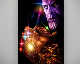 Thanos Avengers Infinity War Art Print by Herofied / Superhero Artwork, Infinity Stones / Metal, Canvas, & Acrylic options