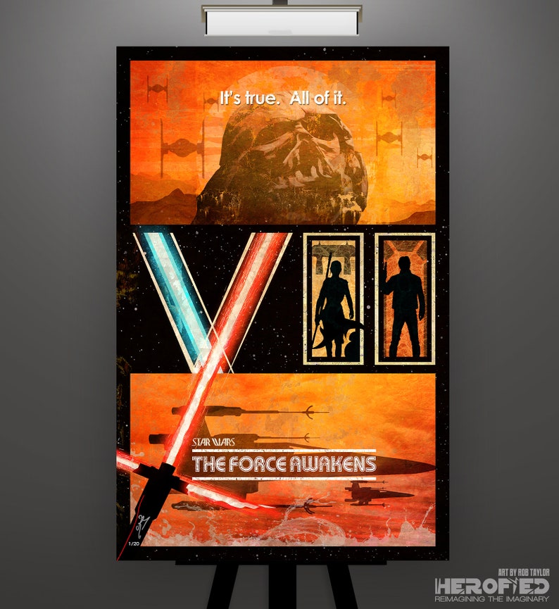 Star Wars Inspired The Force Awakens Minimalist Theatrical Program Cover Sheet Art Print