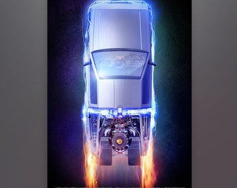 Back to the Future Inspired Delorean / "Vehicle Series" / Art Print by Herofied / Options include Metal, Canvas, Acrylic