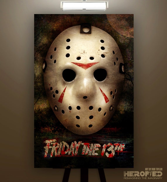 Friday the 13th jason Voorhees Mask Art Print by | Etsy