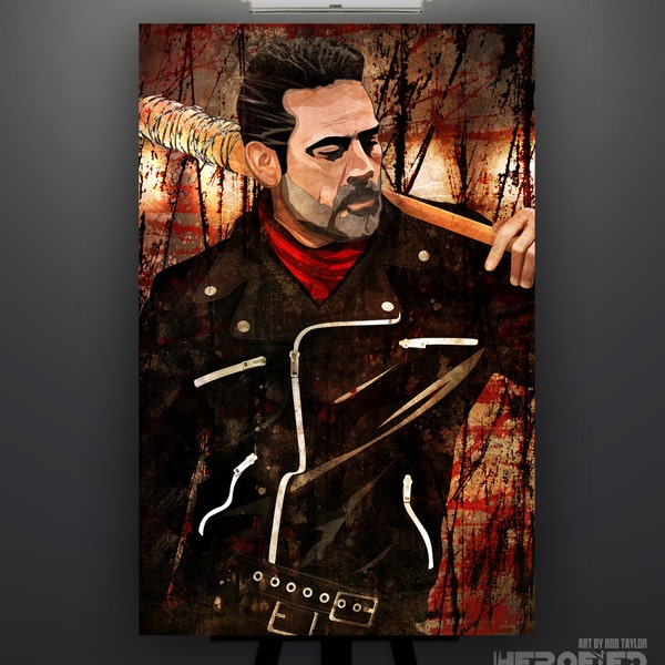 The Walking Dead "Negan" Art Print by Herofied / Lucille / Metal, Canvas, & Acrylic options