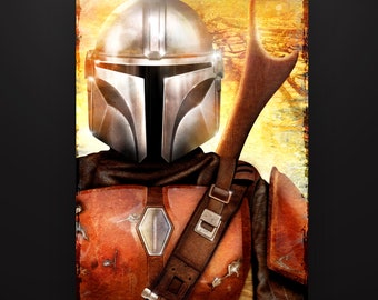 Star Wars: The Mandalorian Din Djarin "Premiere Edition" Art Print by Herofied / Material options also include Metal, Canvas, & Acrylic