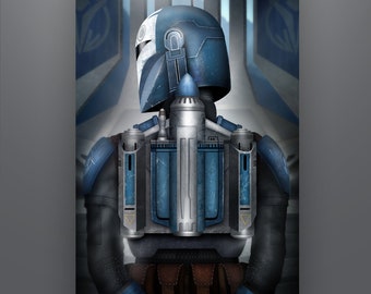 Star Wars Inspired Bo-Katan "Jetpack Series" / Art Print by Herofied / Material options also include Metal, Canvas, & Acrylic