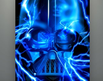 Star Wars "Darth Vader's Redemption" Art Print by Herofied /  Blue Series, Return of the Jedi, Helmet / Metal, Canvas, & Acrylic options