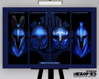 Star Wars "Senate Guard Helmet Composite" Art Print by Herofied / Clone Wars, Blue Royal Guard, Metal, Canvas, & Acrylic options