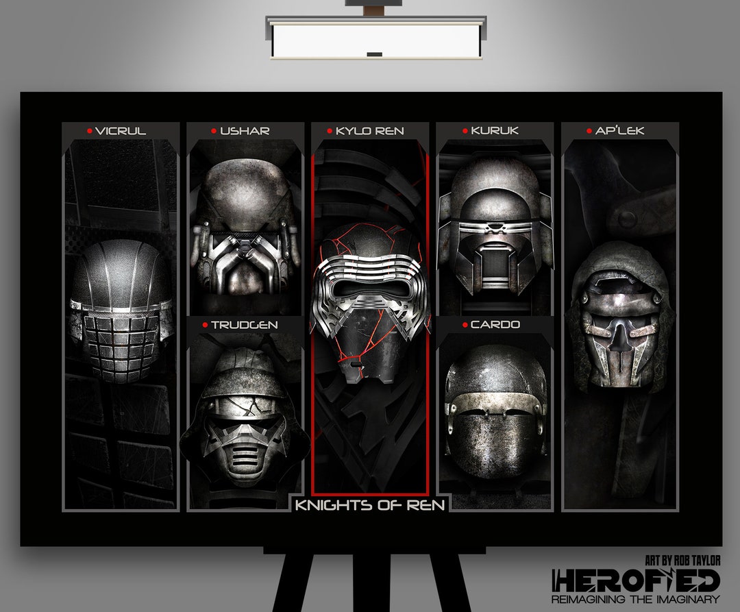 Star Wars Knights Of Ren Helmet Composite Art Etsy 日本