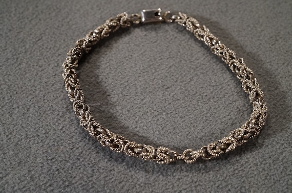 Vintage Sterling Silver Bracelet Woven Twisted Ob… - image 1