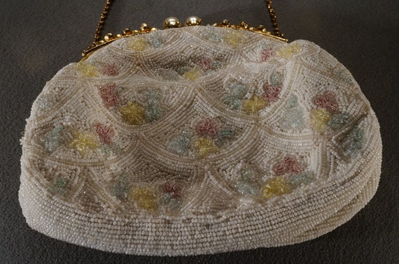 Antique Vintage Hand beaded Clutch Wedding Purse … - image 3