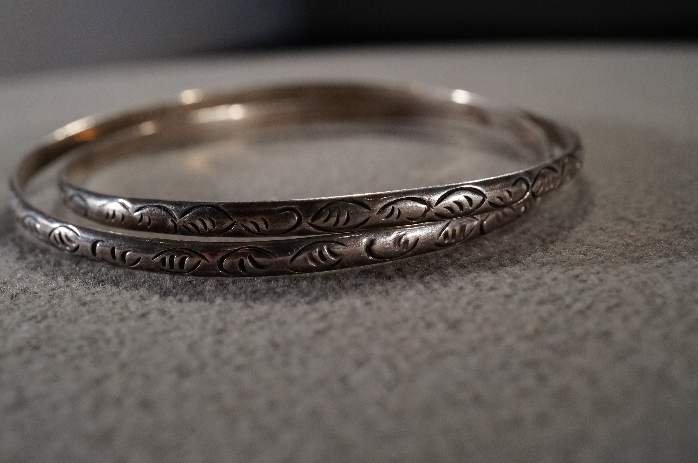 HYSTERIC GLAMOUR Message Bangle ×2 Vintage Sterling Silver