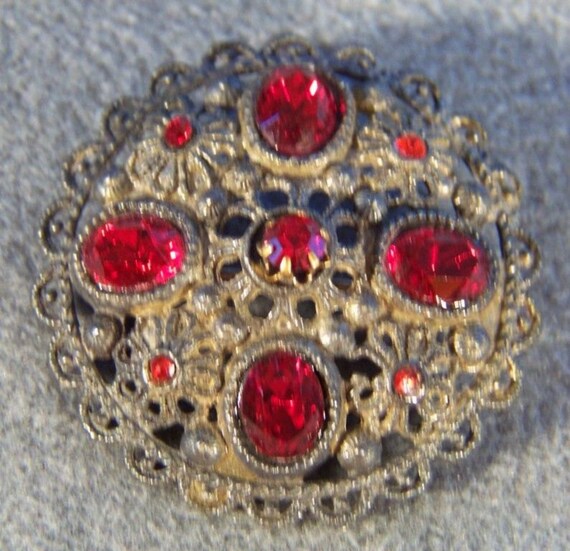 Broche Ancienne Fantaisie Gravée Germany - Broche Vintage Occasion