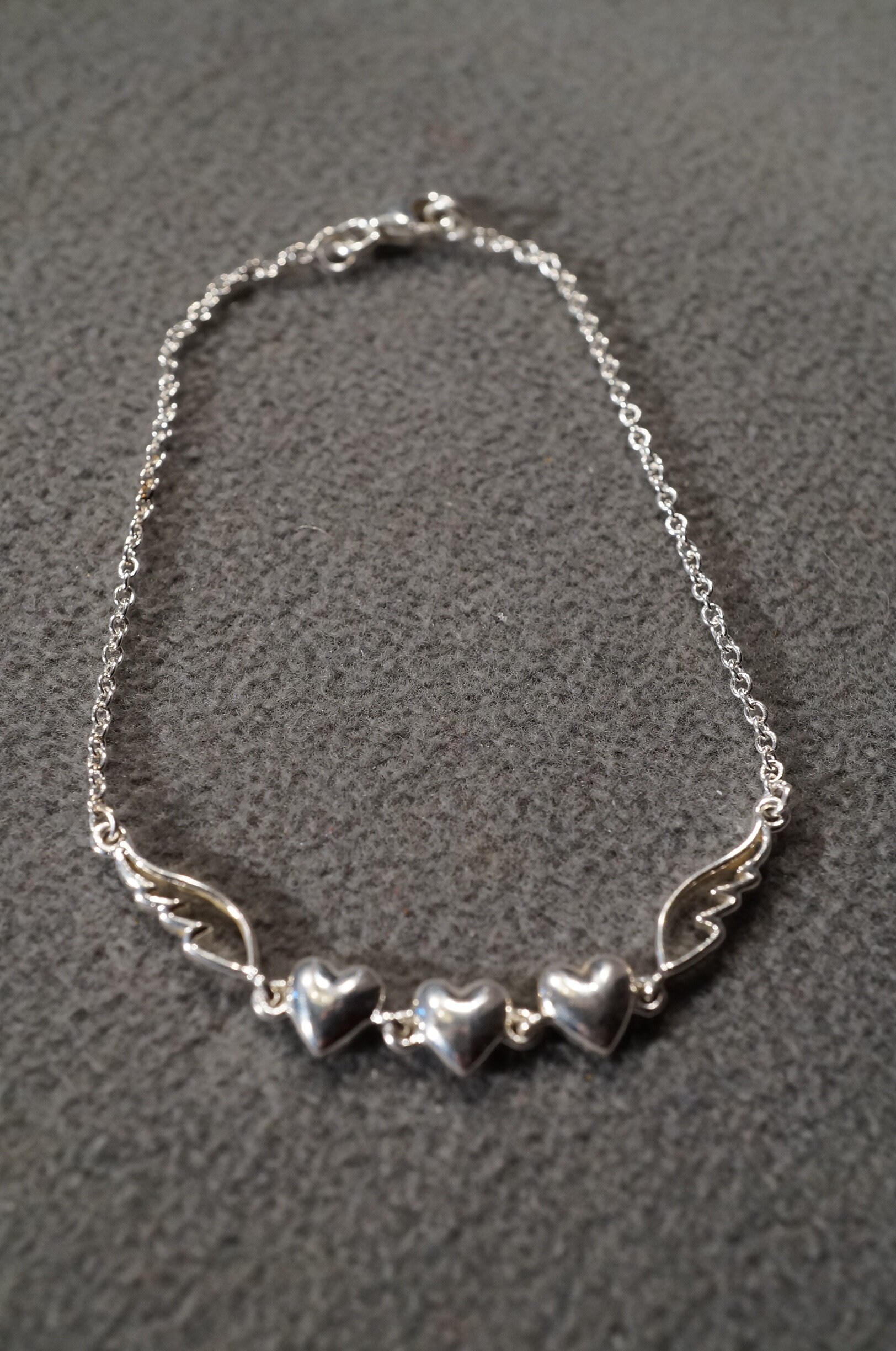 クールな価格でホットなピック Vintage Sterling Silver Link Bracelet Center Set Triple アクセサリー