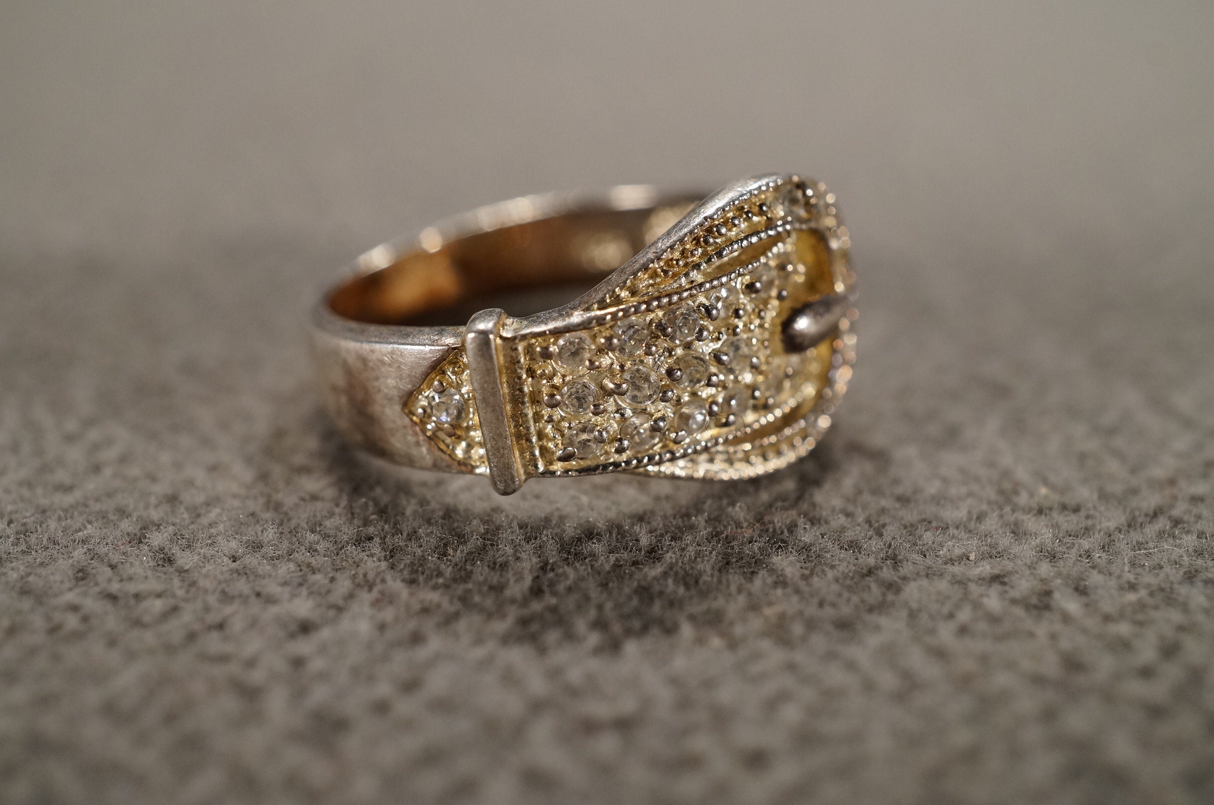 Vintage Sterling Silver Wedding Band Stacker Design Ring Raised Relief ...