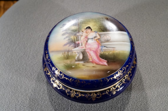 Antique Vintage Nippon Jewelry Trinket Vanity Box… - image 1