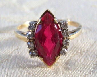 10k Marquise Ruby - Etsy