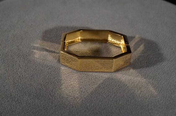 Vintage Yellow Gold Tone Squared Of Multi Sided B… - image 4