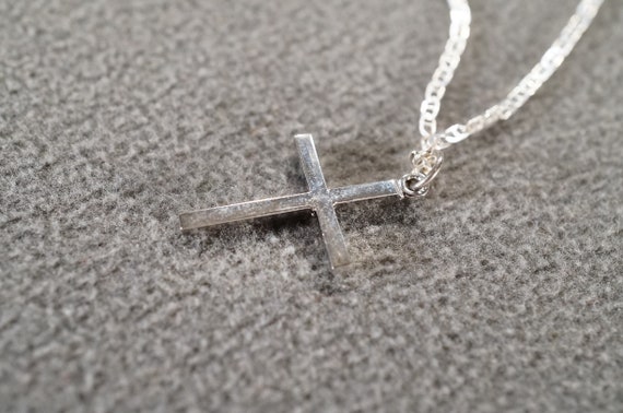 Vintage Sterling Silver Religious Cross Pendant C… - image 4
