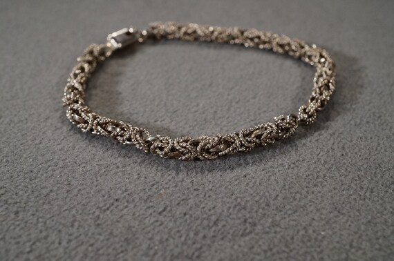 Vintage Sterling Silver Bracelet Woven Twisted Ob… - image 2