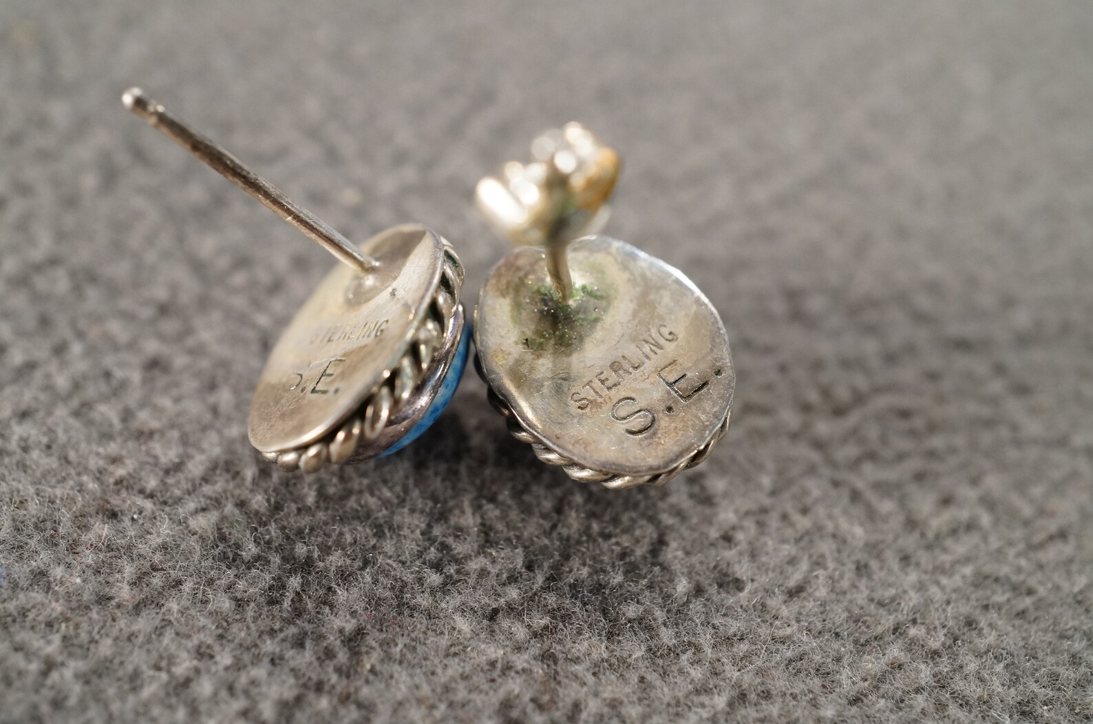 Vintage Sterling Silver Artist Pierced Earrings Stud Design 2 Etsy