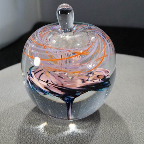 Vintage Artist Signed Paperweight outlet Perfume Bottle Dauber Multi Colored Swirled Art Glass Design Collectable Table Top Home Decor Classic