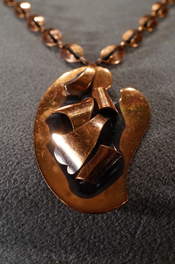 Vintage Pendant Charm Necklace Chain Solid Copper… - image 2