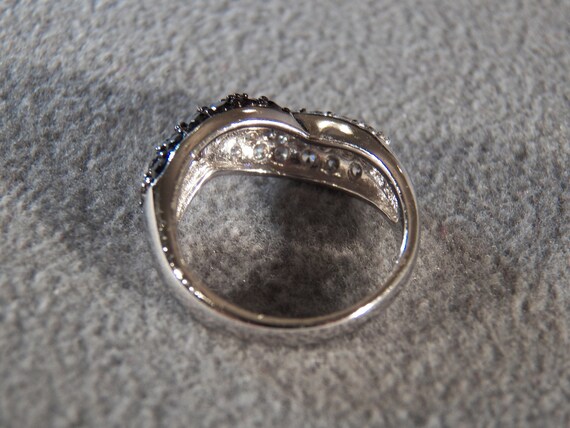 Vintage Sterling Silver  Multi Round  Clear Jet B… - image 3