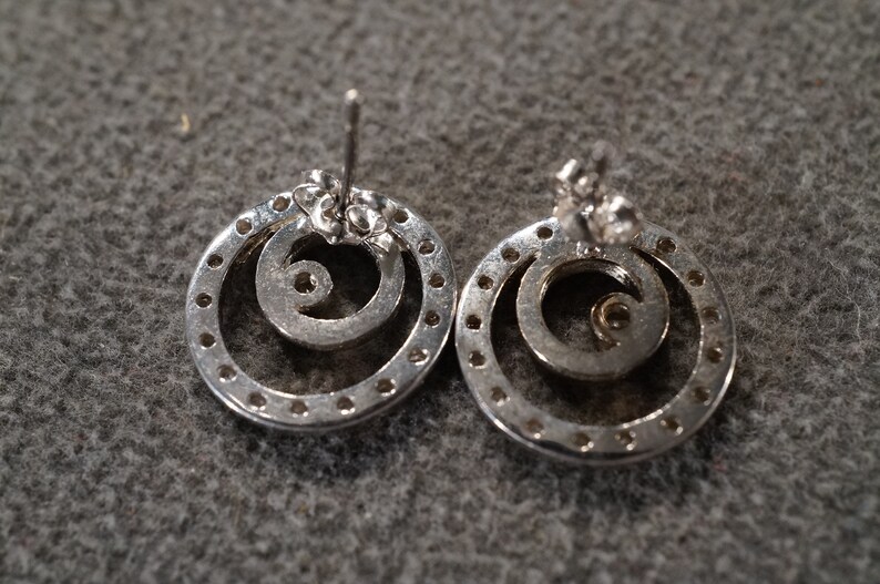 Vintage Sterling Silver Button Stud Design Pierced Earrings 38 Etsy