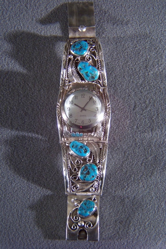 Vintage Sterling Silver Multi Oval Turquoise Southwestern  display picture 1