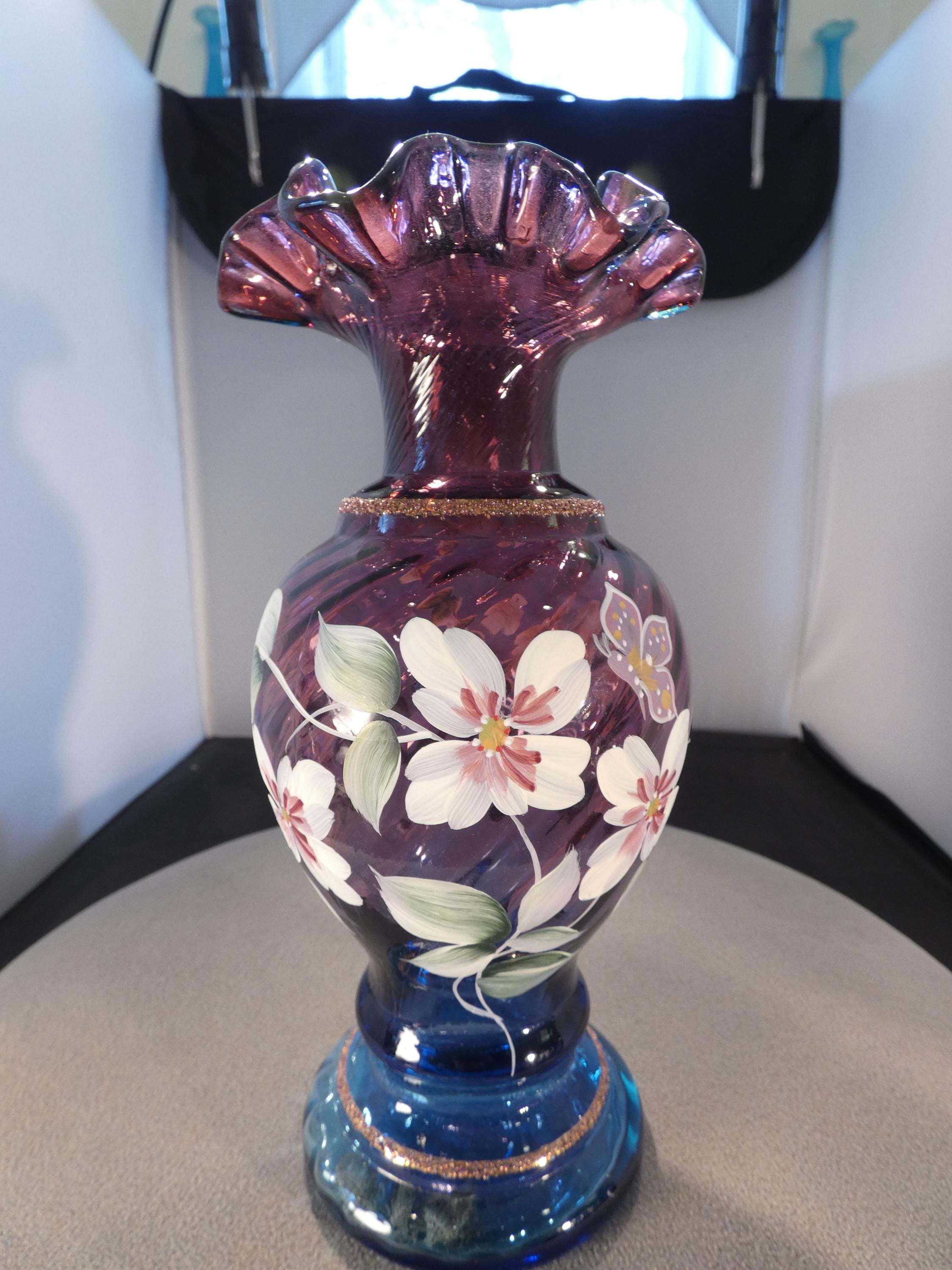 Fenton Glass Painted Signed - Etsy