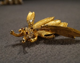 ブローチ ヴィンテージ 純銀 揺れる Antique Vintage Yellow Gold Tone Pin Brooch Tremble