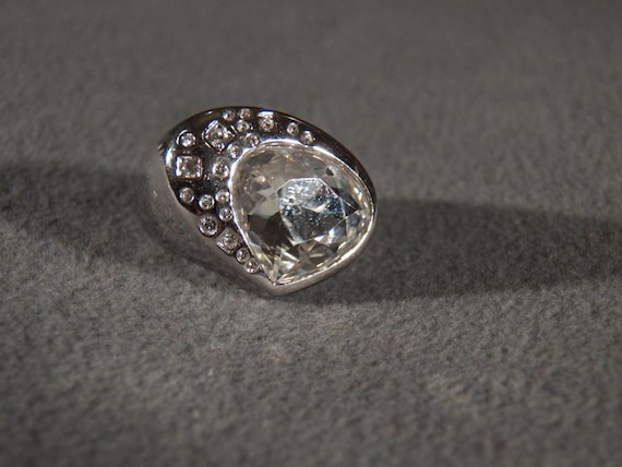 Vintage Bold Heavy Sterling Silver Multi Round Oval Cubic