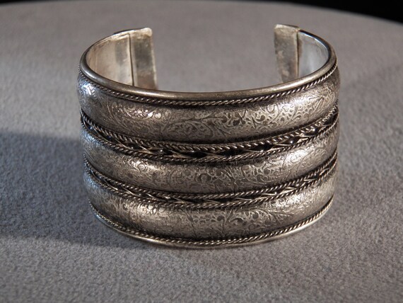 アクセサリー Vintage Silver Wide Wave Caff Bangle 925 Vintage Sterling Silver Woven Cuff bangle -In Store