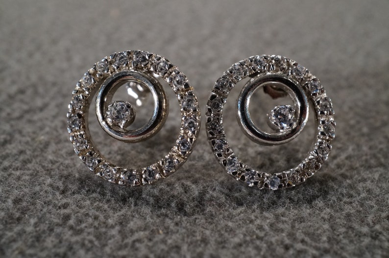 Vintage Sterling Silver Button Stud Design Pierced Earrings 38 Etsy