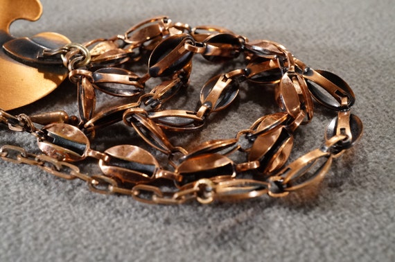Vintage Pendant Charm Necklace Chain Solid Copper… - image 6