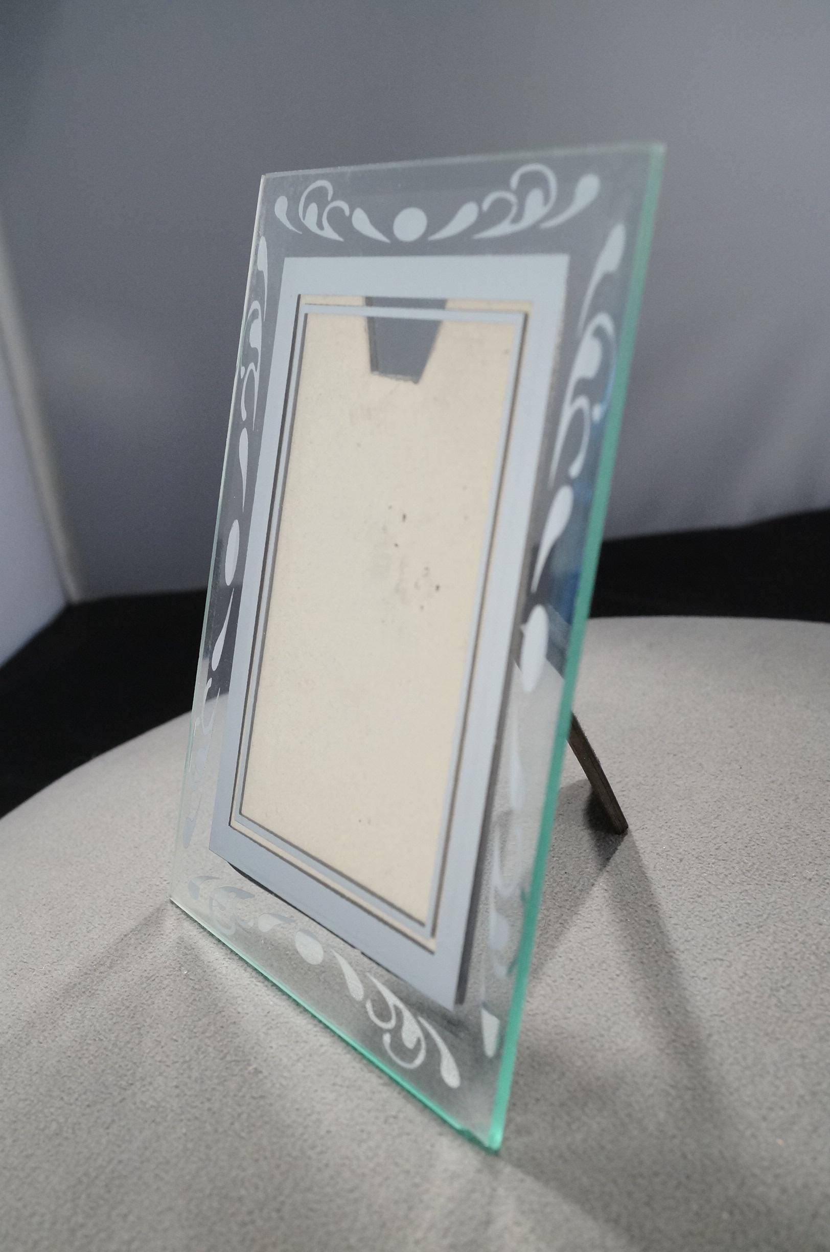 Antique Vintage Picture Frame Rectangle Reverse Painted