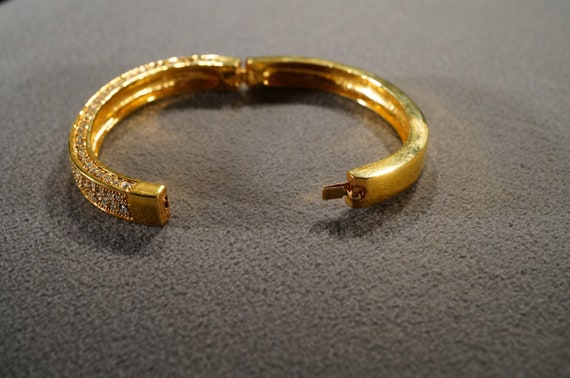 Vintage Yellow Gold Tone Bangle Bracelet 5 Row Ro… - image 4