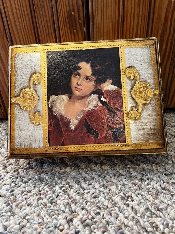 Antique Vintage Italian Wood Florentine Gold Gilded T… - Gem