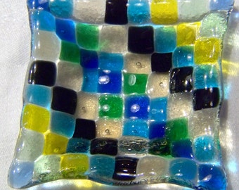 Vintage Italian Venetian Murano Art Glass  Trinket Dish Tray Bowl