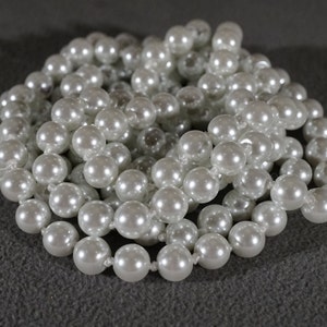 Vintage Necklace Multi Round Uniform Faux Glass Pearl  Knotted 72 &quot; Long