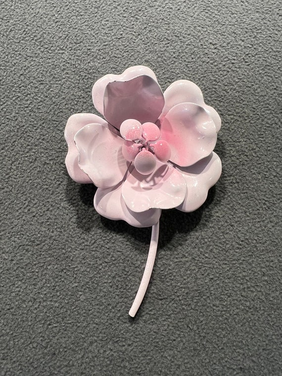 Vintage Pin Brooch Petaled Flower Dimensional Desi