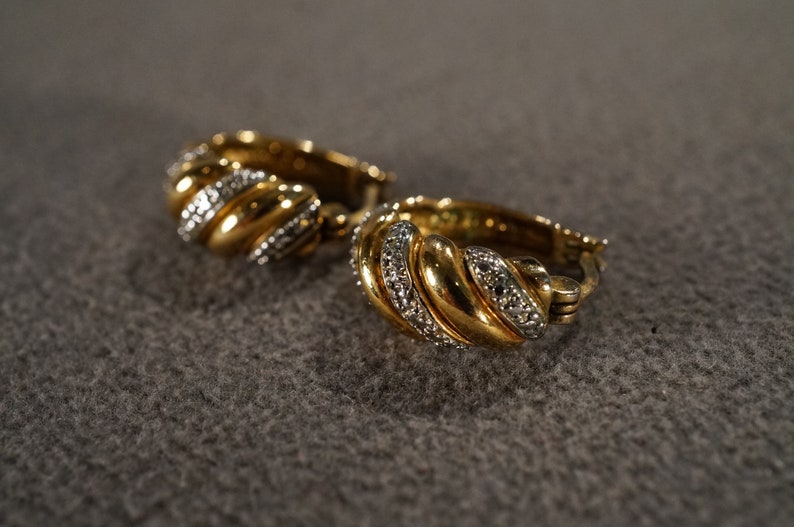 Vintage Sterling Silver Yellow Gold Overlay 2 Round Prong Set Etsy