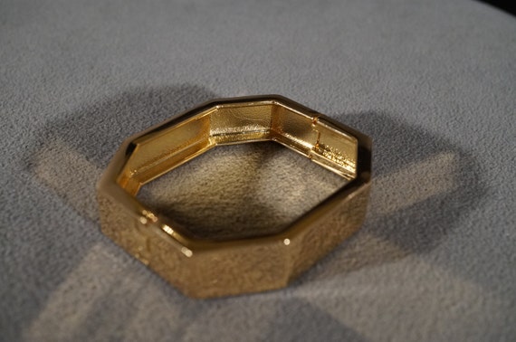 Vintage Yellow Gold Tone Squared Of Multi Sided B… - image 2