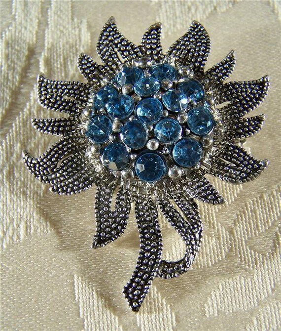 【翌日発送可能】 Vintage Silver Colored Topaz Blue Round Multi Tone アクセサリー