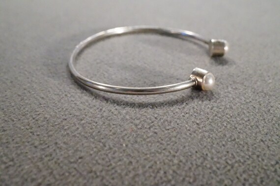 Antique Vintage Sterling Silver Cuff Bangle Brace… - image 2