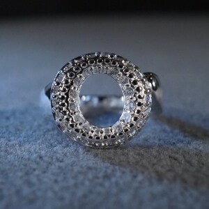 Vintage Sterling Silver Multi Round Bold Wide Art Deco Style Band Ring, Size 7