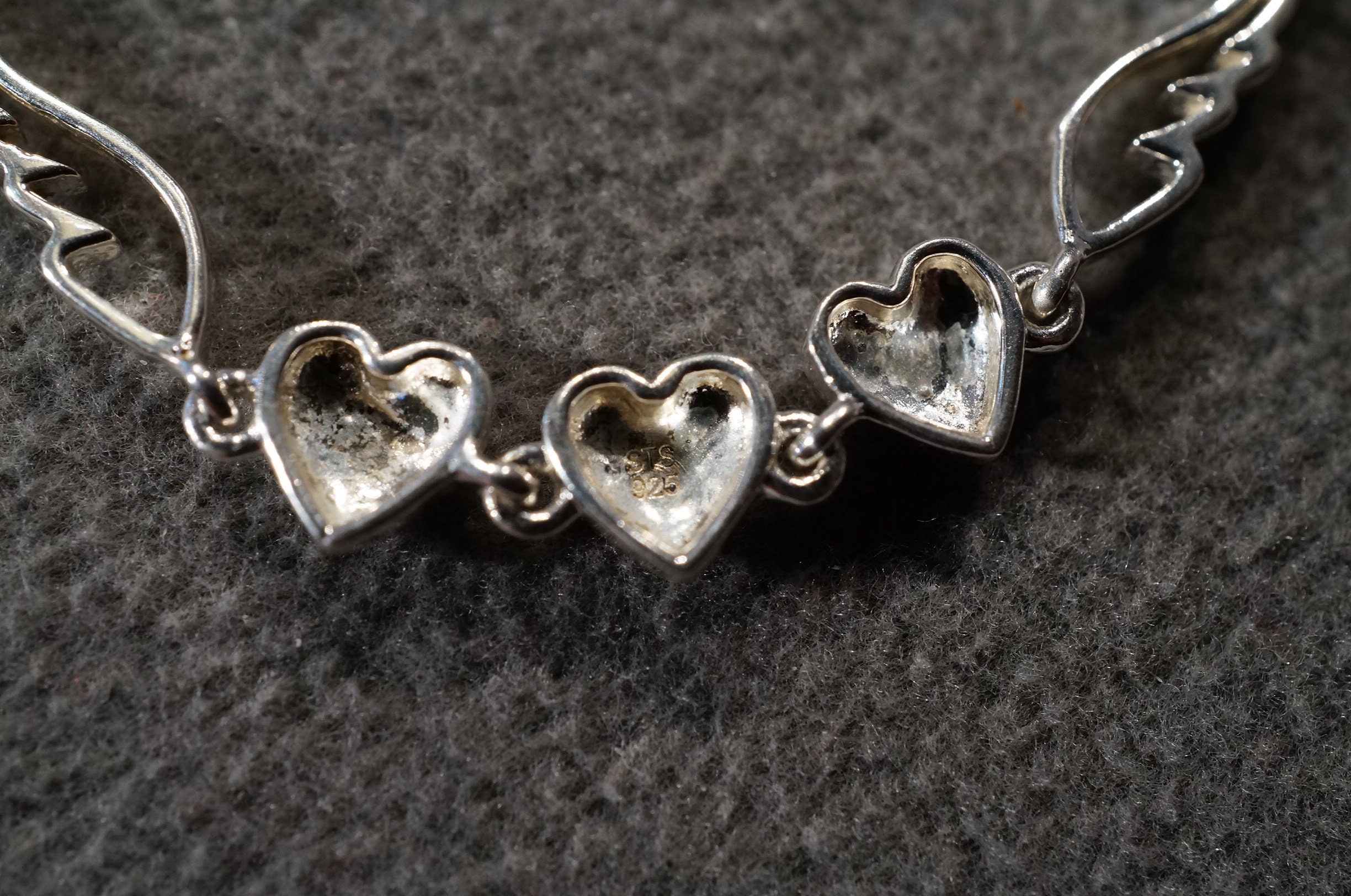 Sterling Silver Triple Heart Bangle Vintage - Etsy