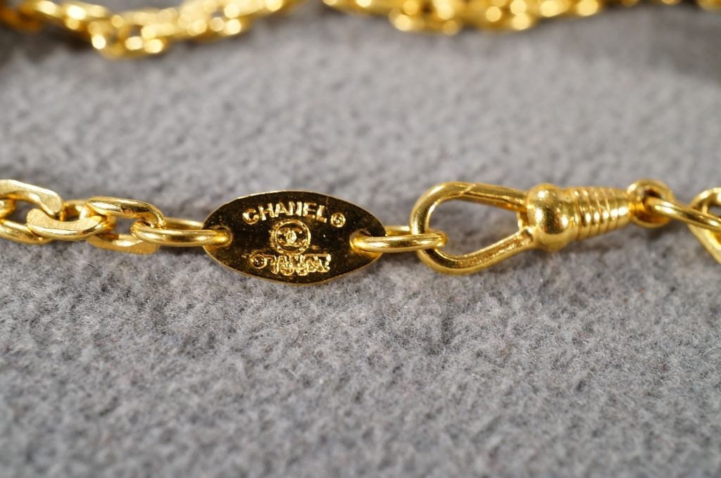 Vintage Authentic Designer Signed Chanel Paris Gold Tone