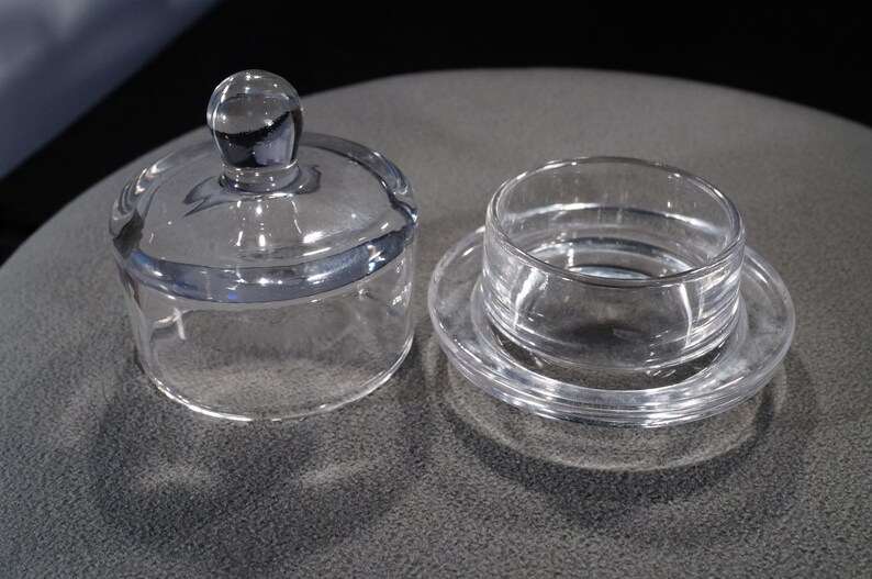 Vintage Glass Crystal Individual Butter Dish Holder Server Etsy